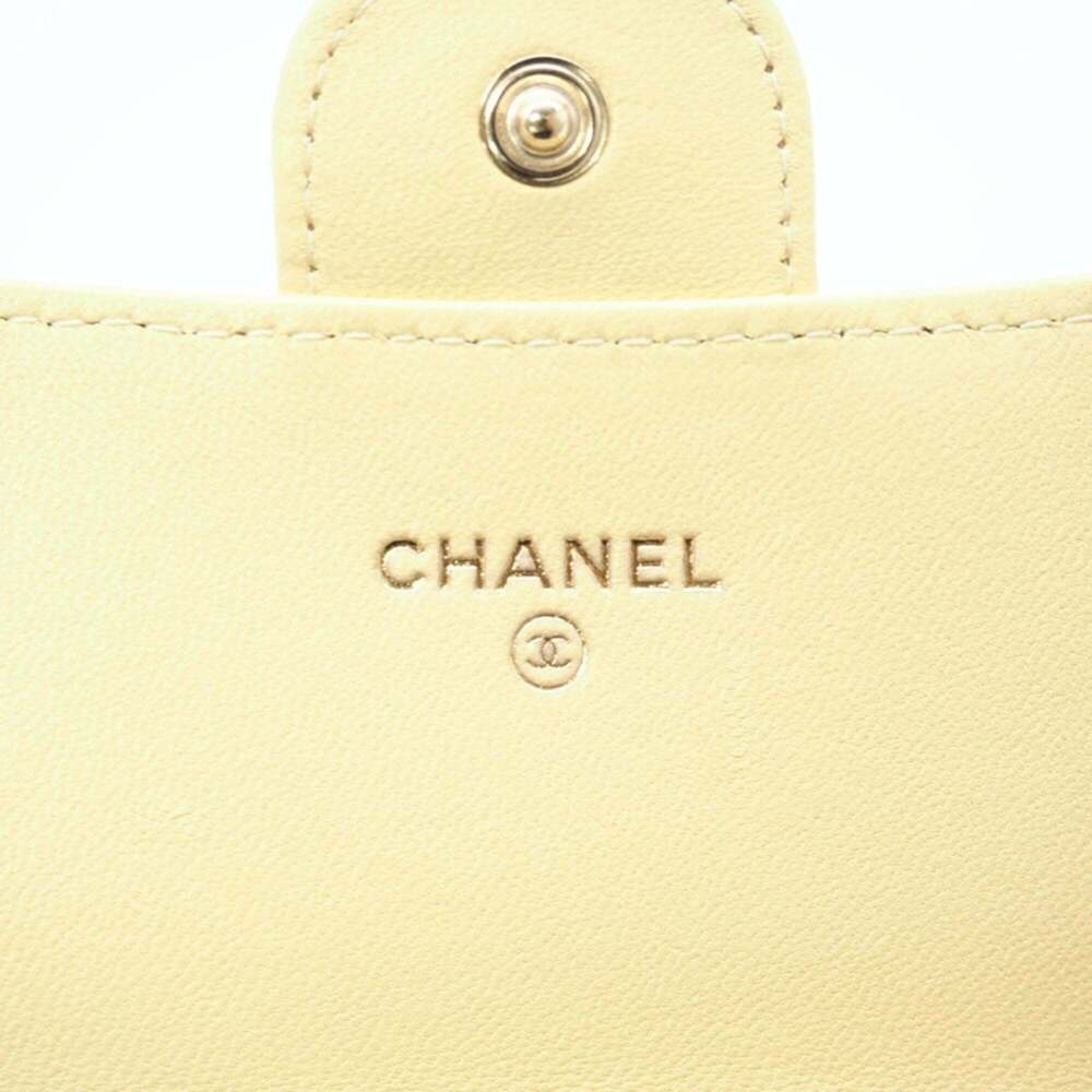 CHANEL Yellow Lambskin Leather Wallet - Picture 12 of 13